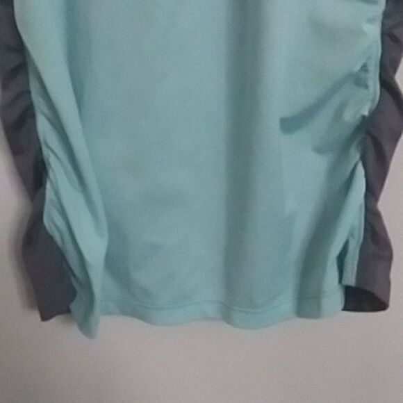 New Balance Tank Top Womens NB DRY Racer Back Bra Athletic Mint Yellow Gray Y2K - Picture 4 of 11